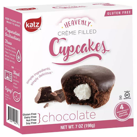 Katz Frozen Gluten Free Creme Filled Chocolate Cupcakes, 7oz