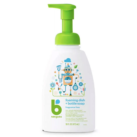 Babyganics Foaming Dish & Bottle Soap, Fragrance Free, 16 fl oz