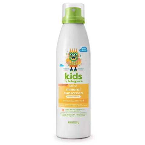 Babyganics SPF 50, Kids' Continuous Sunscreen Spray, 6 fl oz