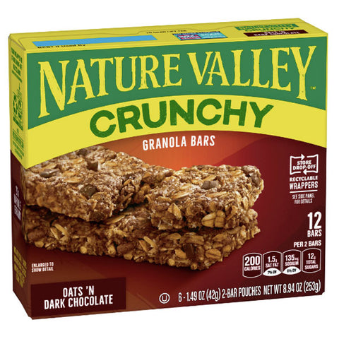 Nature Valley Crunchy Granola Bars, Oats 'n Dark Chocolate, 12 Bars