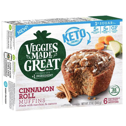 Garden Lite Veggies Made Great Gluten Free Frozen Keto Cinnamon Roll Muffin, 12oz