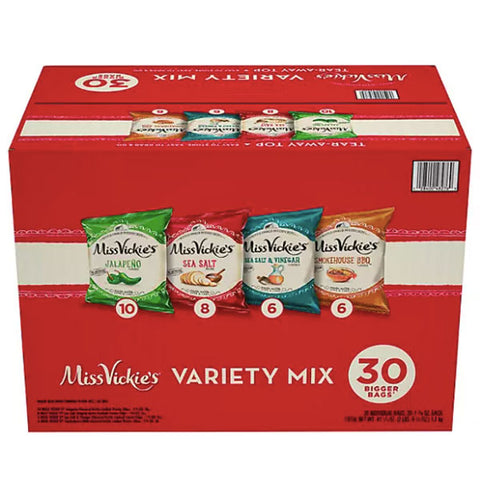 Miss Vickie's Kettle Cooked Potato Chips Variety Pack, 30 Count
