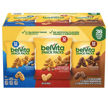 BelVita Bites Breakfast Biscuits Variety Pack, 36 Count