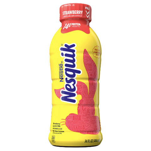 Nestle Nesquik Strawberry Flavored Lowfat Milk, Ready to Drink, 14 fl oz.