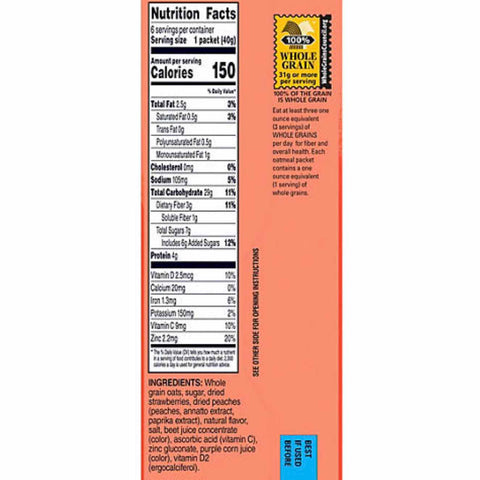 Quaker Fruit Fusion Instant Oatmeal, Variety Pack, 1.41 oz., 20 Count