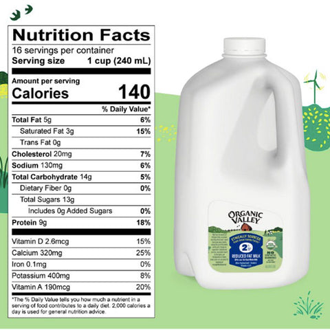 Organic Valley Organic 2% (Reduced Fat) Milk, Gallon, 128 fl oz