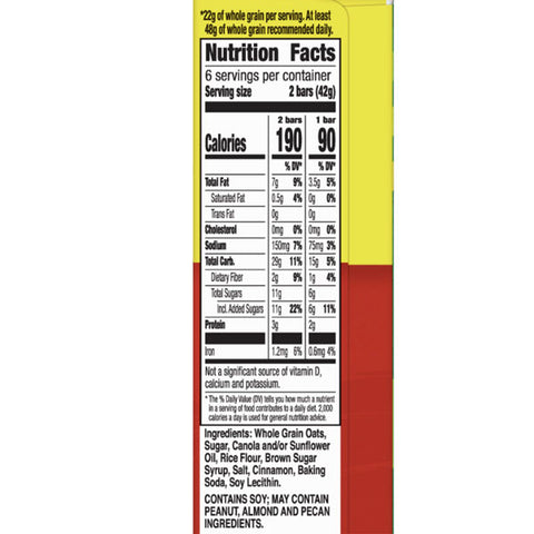 Nature Valley Granola Bars Crunchy, Cinnamon, 8.94 oz. 12 Bars