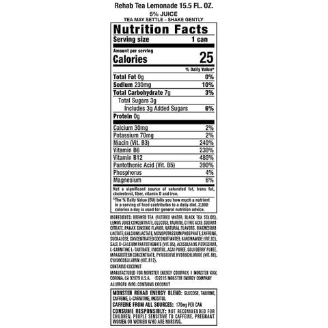 Monster Energy Drink, Rehab Variety Pack, 15.5 oz., 24 Count