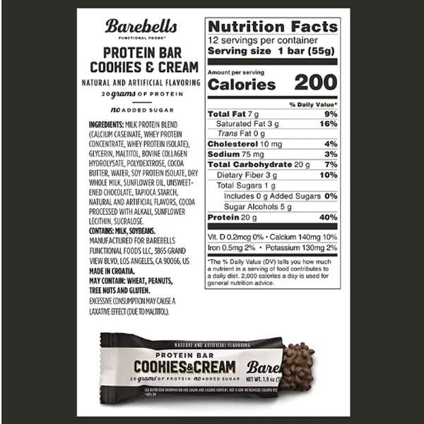 Barebells Protein Bars, Cookies & Cream, 12 Count