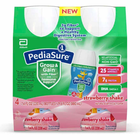PediaSure Fiber Pediatric Supplement - Strawberry, 4 Count