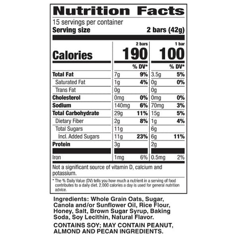 Nature Valley Granola Bars, Crunchy, Oats 'n Honey, 15 Count