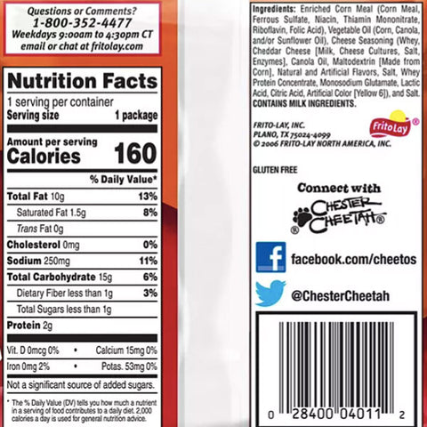 Cheetos Crunchy Cheese Snacks, 1oz, 50 Count
