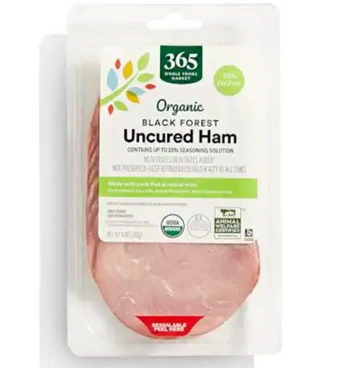 365 Organic Black Forest Sliced Ham, 6 oz