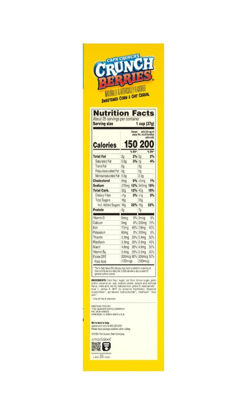 Cap'n Crunch Breakfast Cereal, Crunch Berries, 33 oz