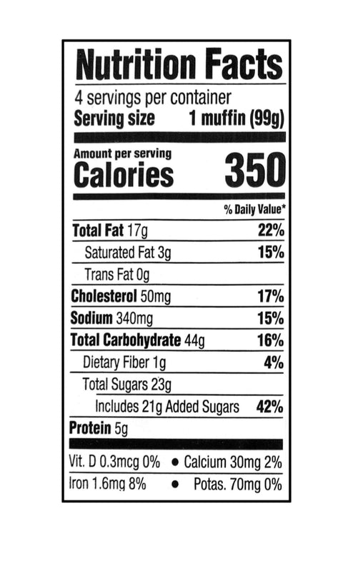 Marketside Blueberry Muffins, 14 oz, 4 Count