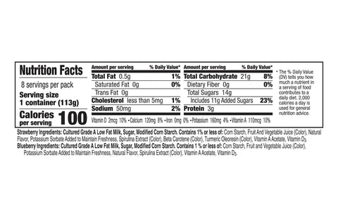 Yoplait Kids Yogurt Variety Pack, Disney Strawberry & Blueberry 8 ct
