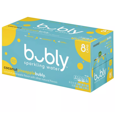 bubly Coconut Pineapple Sparkling Water 12 fl oz, 8 Ct