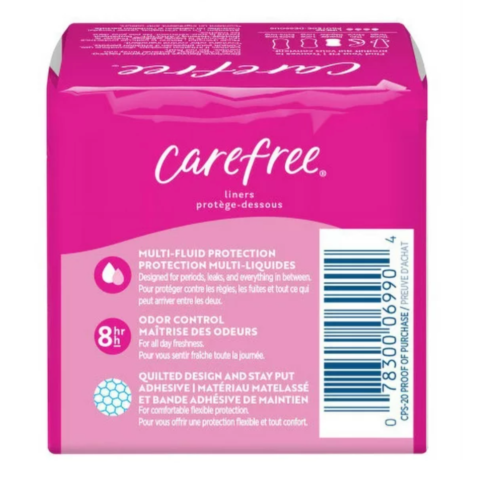 Carefree Panty Liners, Regular, Unscented, 20 Count