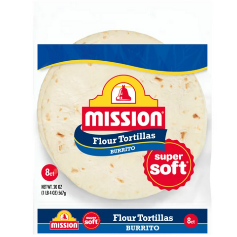 Mission Super Soft Burrito Flour Tortillas, 20 oz, 8 Count