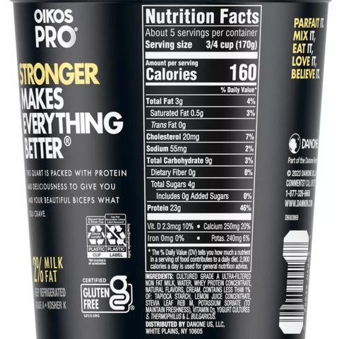 Dannon Oikos Pro Vanilla Greek Yogurt, 32oz