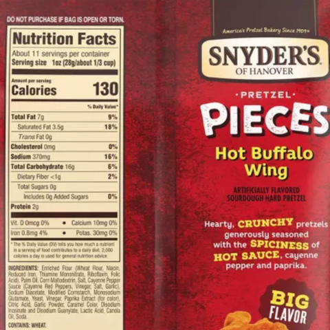 Snyder's of Hanover Pretzel Pieces Hot Buffalo Wing, 11.25oz