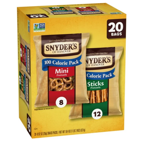 Snyder's of Hanover Pretzels, Variety Pack, 20 Count