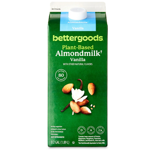 bettergoods Plant-Based Vanilla Almondmilk, Half Gallon