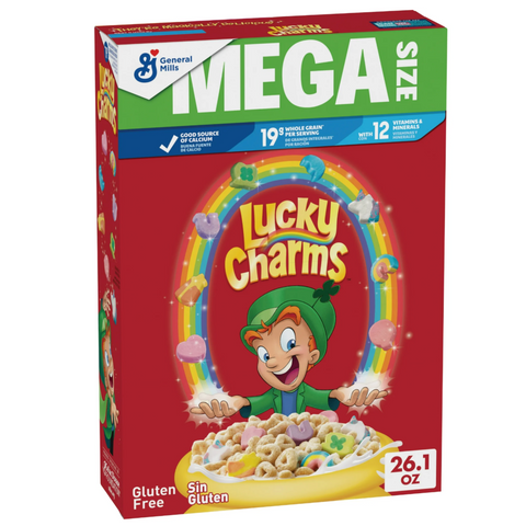 Lucky Charms Gluten Free Cereal with Marshmallows, Mega Size, 26.1 oz