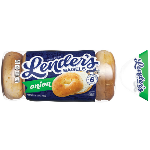 Lender’s Refrigerated Pre-Sliced Onion Bagel, 17.1 oz, 6 Count
