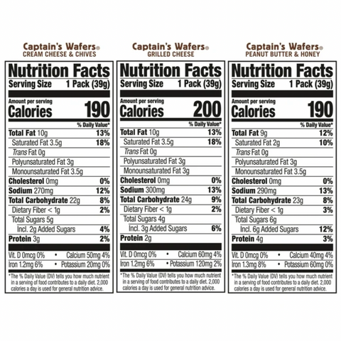 Lance Sandwich Crackers, Captain's Wafers, Variety Pack, 10 Ct