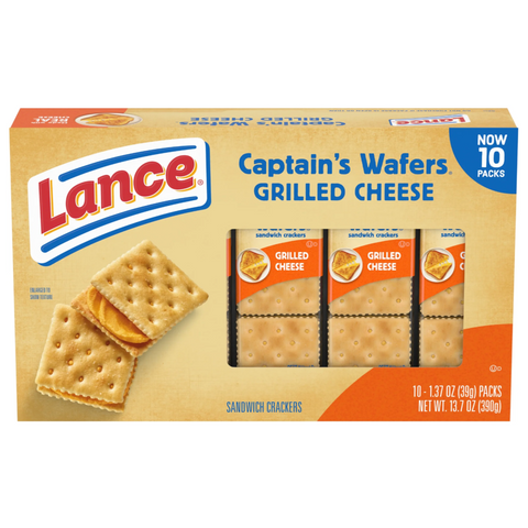 Lance Sandwich Crackers, Captain's Wafer Grilled Cheese, 10 Ct
