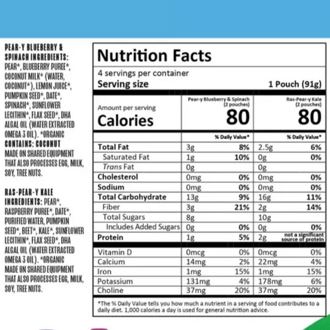 Once Upon a Farm Organic Smart Blend Kids' Snack Variety Pack, 12.8oz, 4 Count