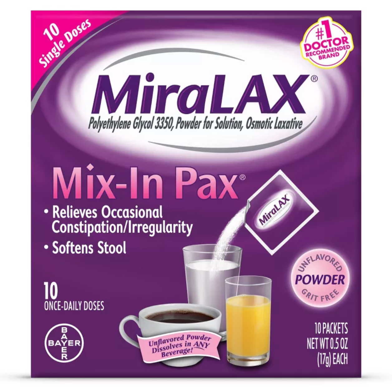 MiraLAX Mix-In Laxative Powder for Gentle Constipation Relief, Stool S ... Best liquid to mix with miralax for colonoscopy