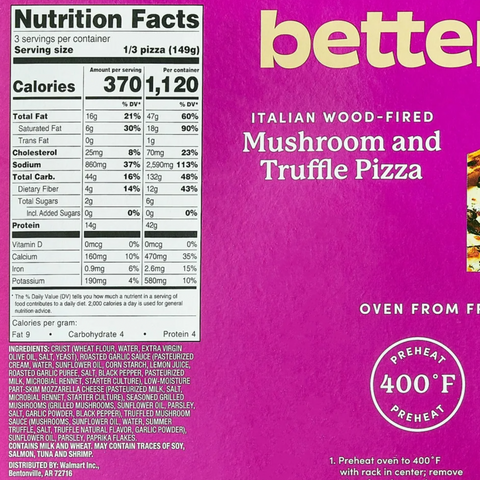 bettergoods Italian Wood-Fired Mushroom and Truffle Frozen Pizza, 15.73 oz