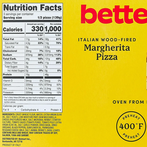 bettergoods Italian Wood-Fired Margherita Frozen Pizza, 14.6 oz