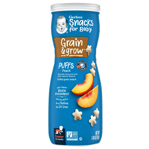 Gerber Puffs Peach Cereal Baby Snacks, 1.48 oz