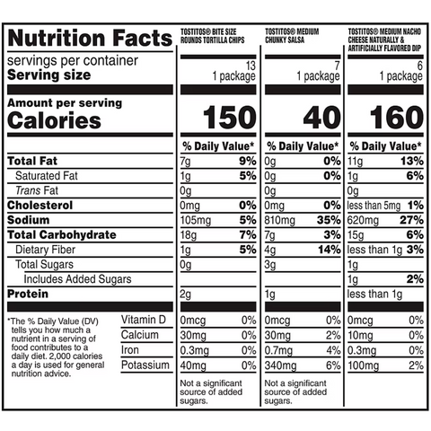 Tostitos Mix Tortilla Chips, Queso, and Salsa Variety Pack, 26 Count