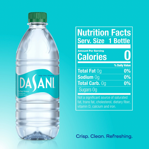 Dasani Purified Water, 16.9oz bottles, 32 Ct