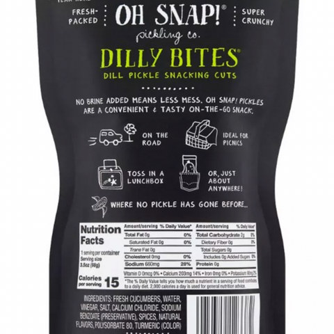 OH SNAP! Dilly Bites Fresh Dill Pickle Snacking Cuts, 3.25 fl oz