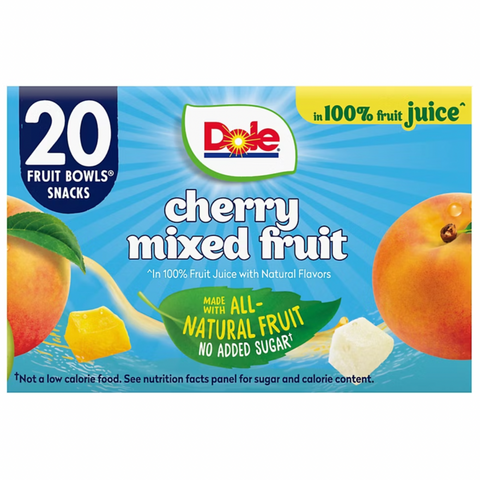 Dole Cherry Mixed Fruit, 4 oz, 20 Count