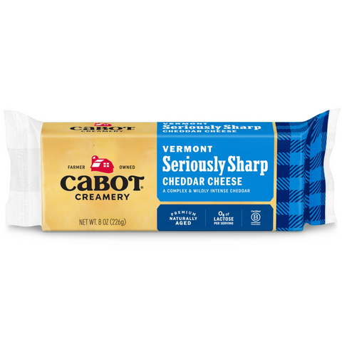 Cabot Creamery Bar Seriously Sharp Yellow Cheddar Cheese, 8 oz