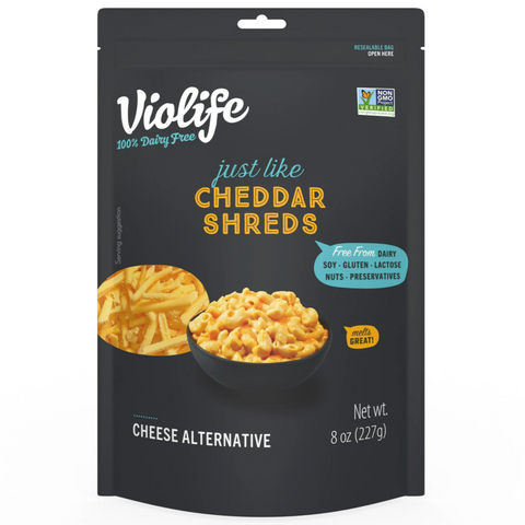 Violife Just Like Cheddar Shreds Shredded Cheese, Dairy-Free Vegan, 8 oz