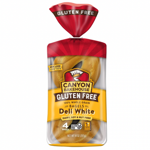Canyon Bakehouse Gluten Free Deli White Bagels Bagels, 14oz, 4 Count
