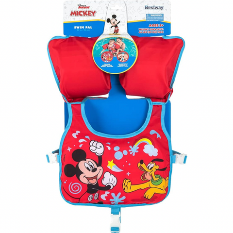 Disney Junior Mickey Mouse Red Swim Training Vest with Armbands