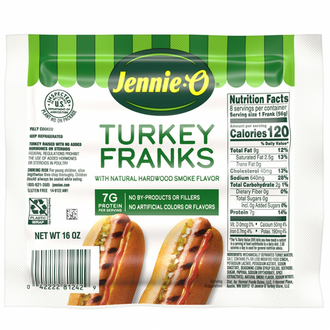 JENNIE-O Turkey Franks, *40% Less Fat, 8 Count