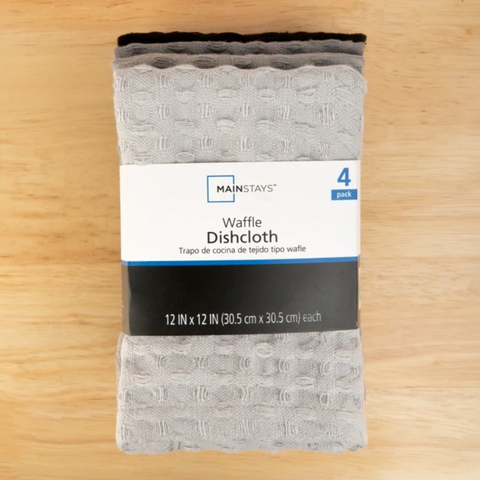 Mainstays 4 Pieces, Waffle Dishcloths (Color May Vary)