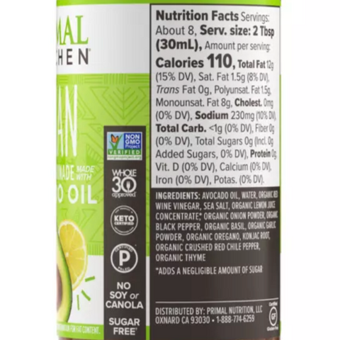 Primal Kitchen Italian Vinaigrette with Avocado Oil, 8 fl oz