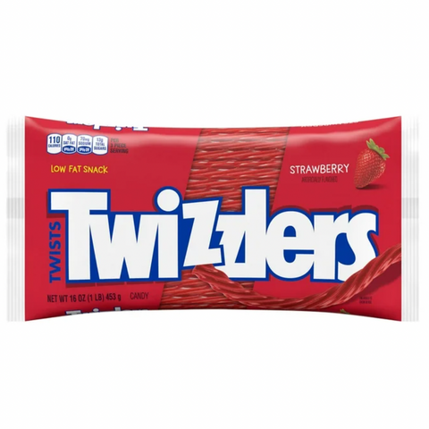 Twizzlers Twists Strawberry Flavored Licorice Style Low Fat Candy, 16 oz