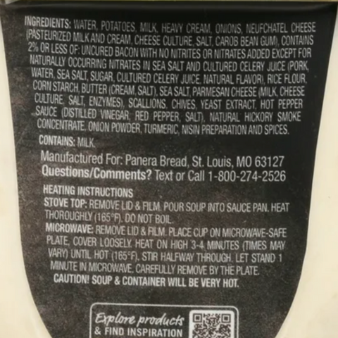 Panera Bread Gluten Free Baked Potato Soup, 16oz