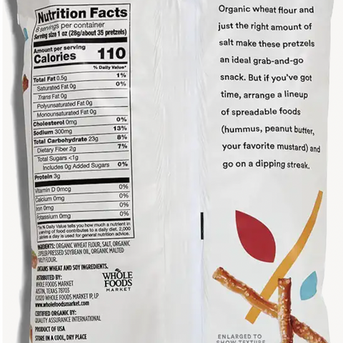 365 Organic Pretzels, Sticks, Salted, 8 oz